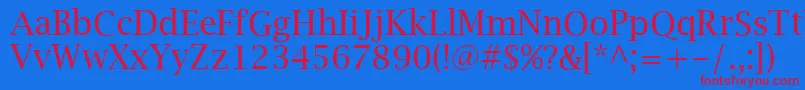 LucidaBrightRegular Font – Red Fonts on Blue Background