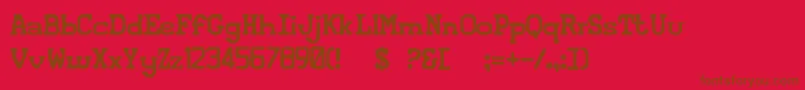Icon-Schriftart – Braune Schriften auf rotem Hintergrund
