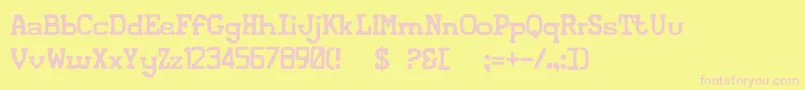 Icon Font – Pink Fonts on Yellow Background