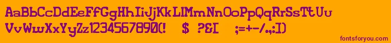 Icon Font – Purple Fonts on Orange Background