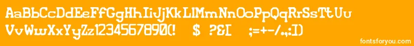 Icon-Schriftart – Weiße Schriften auf orangefarbenem Hintergrund