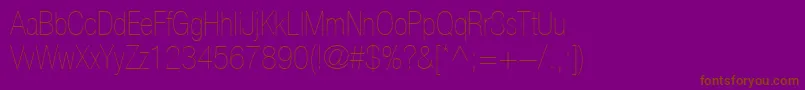 HelveticaLt27UltraLightCondensed Font – Brown Fonts on Purple Background