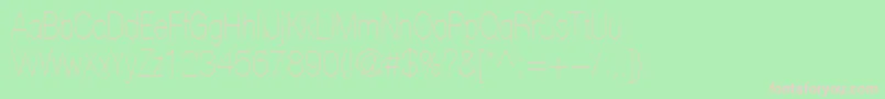 Fonte HelveticaLt27UltraLightCondensed – fontes rosa em um fundo verde