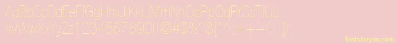 HelveticaLt27UltraLightCondensed Font – Yellow Fonts on Pink Background