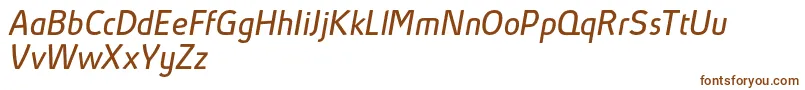 Шрифт AbsolutProItalicReduced – коричневые шрифты на белом фоне