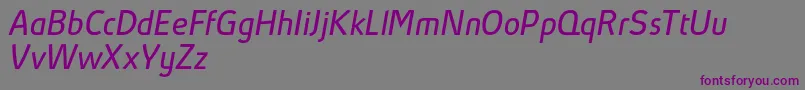 フォントAbsolutProItalicReduced – 紫色のフォント、灰色の背景
