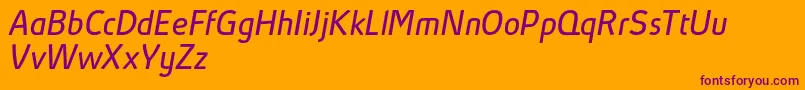 AbsolutProItalicReduced-fontti – violetit fontit oranssilla taustalla