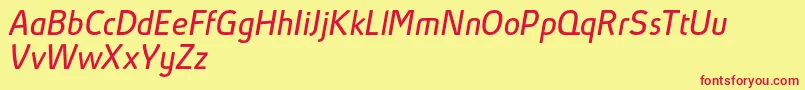Шрифт AbsolutProItalicReduced – красные шрифты на жёлтом фоне