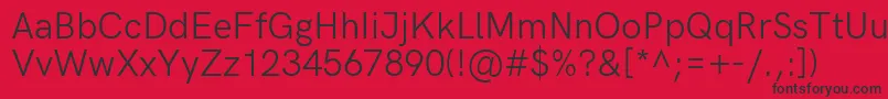 HkgroteskRegular-Schriftart – Schwarze Schriften auf rotem Hintergrund