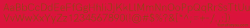 フォントHkgroteskRegular – 赤い背景に茶色の文字