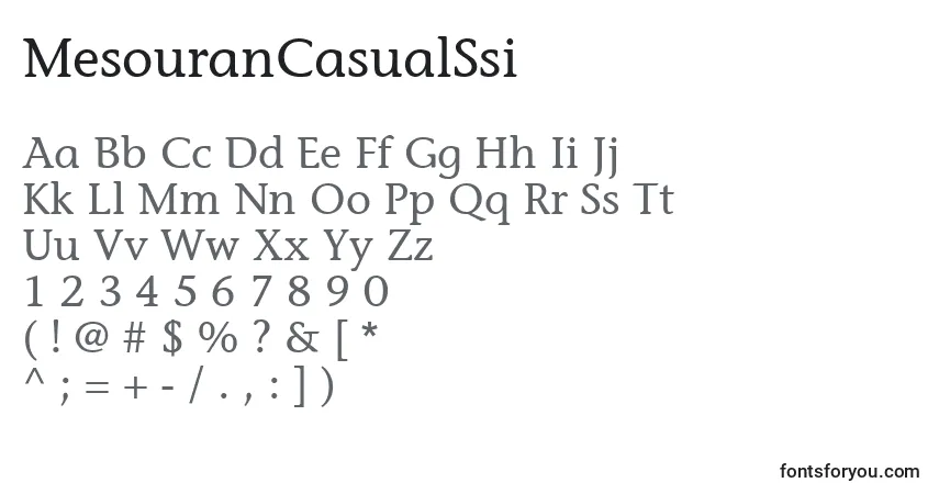 Шрифт MesouranCasualSsi – алфавит, цифры, специальные символы