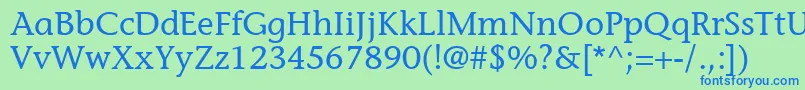 MesouranCasualSsi Font – Blue Fonts on Green Background