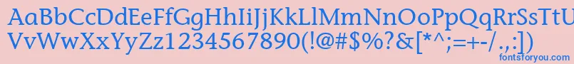 MesouranCasualSsi Font – Blue Fonts on Pink Background