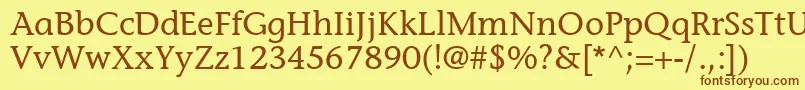 MesouranCasualSsi Font – Brown Fonts on Yellow Background