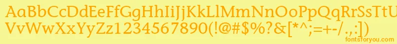 MesouranCasualSsi Font – Orange Fonts on Yellow Background