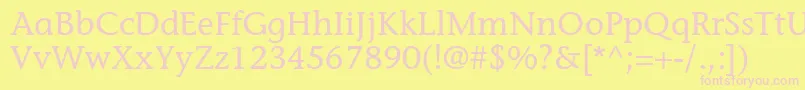 MesouranCasualSsi Font – Pink Fonts on Yellow Background