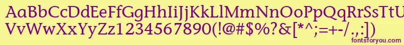 MesouranCasualSsi Font – Purple Fonts on Yellow Background