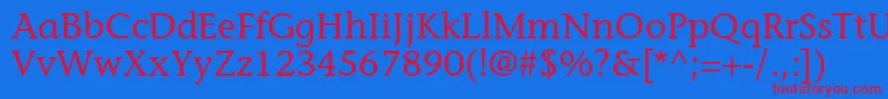 MesouranCasualSsi Font – Red Fonts on Blue Background