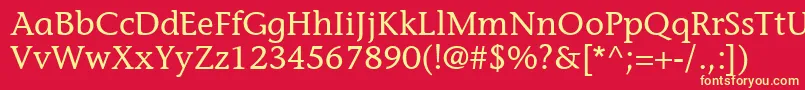 MesouranCasualSsi Font – Yellow Fonts on Red Background