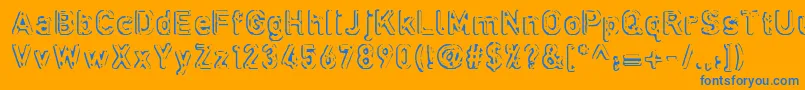 Defora ffy Font – Blue Fonts on Orange Background