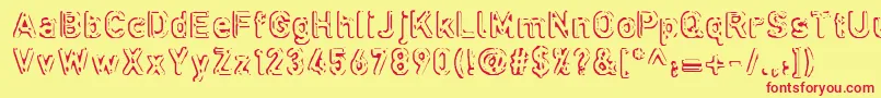 Defora ffy Font – Red Fonts on Yellow Background