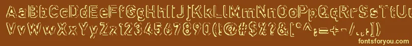 Defora ffy Font – Yellow Fonts on Brown Background