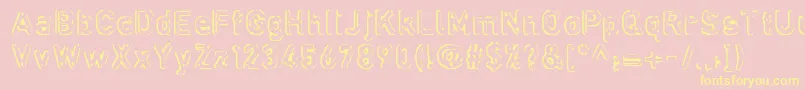 Defora ffy Font – Yellow Fonts on Pink Background