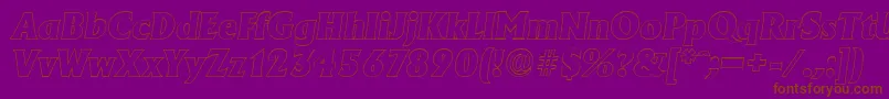 AdelonoutlineHeavyItalic Font – Brown Fonts on Purple Background