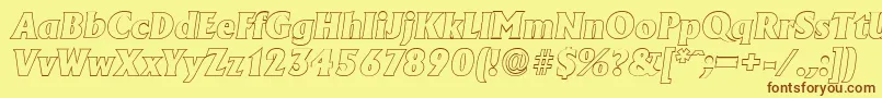 AdelonoutlineHeavyItalic Font – Brown Fonts on Yellow Background