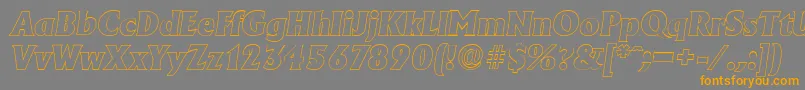 AdelonoutlineHeavyItalic Font – Orange Fonts on Gray Background