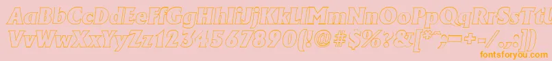 AdelonoutlineHeavyItalic Font – Orange Fonts on Pink Background