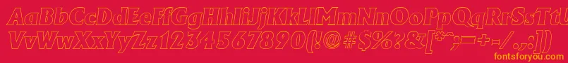 AdelonoutlineHeavyItalic Font – Orange Fonts on Red Background