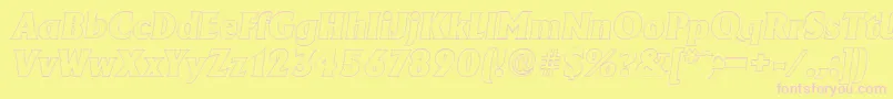 AdelonoutlineHeavyItalic Font – Pink Fonts on Yellow Background