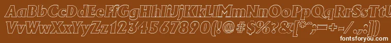 AdelonoutlineHeavyItalic Font – White Fonts on Brown Background