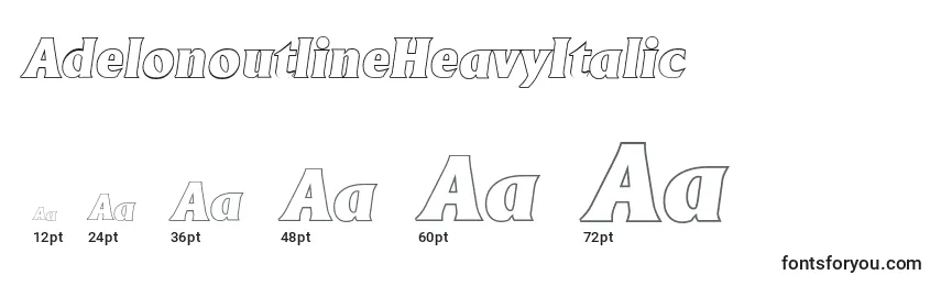 AdelonoutlineHeavyItalic Font Sizes