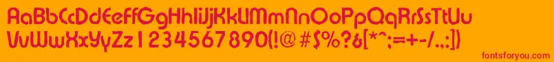 ExpressaantiqueBold-Schriftart – Rote Schriften auf orangefarbenem Hintergrund