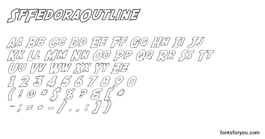 SfFedoraOutlineフォント–アルファベット、数字、特殊文字
