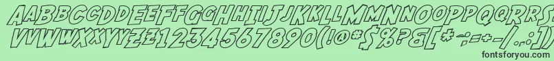 フォントSfFedoraOutline – 緑の背景に黒い文字