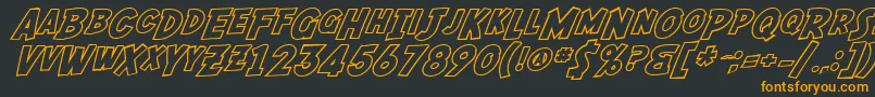 SfFedoraOutline Font – Orange Fonts on Black Background