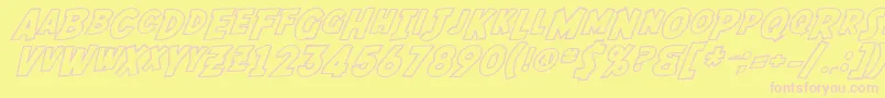 SfFedoraOutline-Schriftart – Rosa Schriften auf gelbem Hintergrund