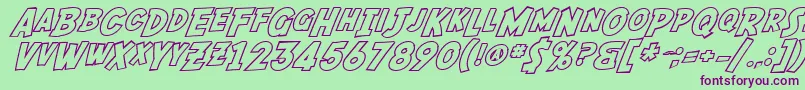 SfFedoraOutline-Schriftart – Violette Schriften auf grünem Hintergrund