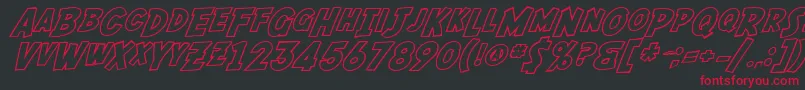 フォントSfFedoraOutline – 黒い背景に赤い文字
