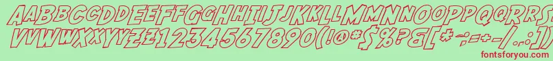 SfFedoraOutline Font – Red Fonts on Green Background