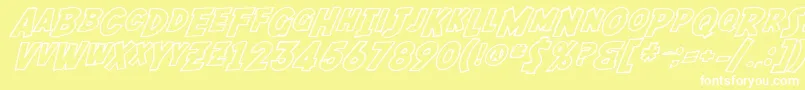 Шрифт SfFedoraOutline – белые шрифты на жёлтом фоне