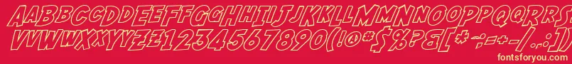 SfFedoraOutline Font – Yellow Fonts on Red Background