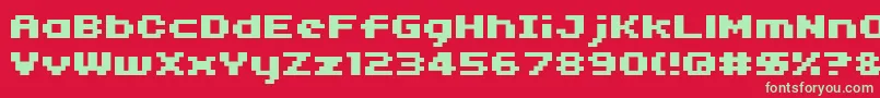 04b 11  Font – Green Fonts on Red Background