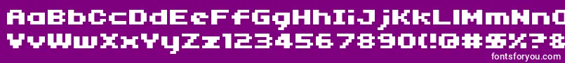 Czcionka 04b 11  – białe czcionki na fioletowym tle