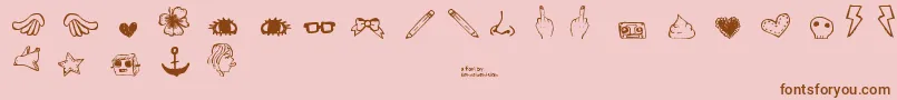 DennePrettyshit-Schriftart – Braune Schriften auf rosa Hintergrund