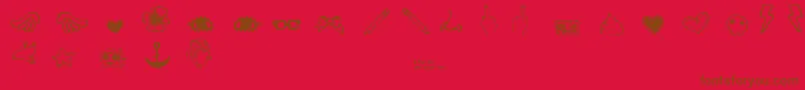 Police DennePrettyshit – polices brunes sur fond rouge