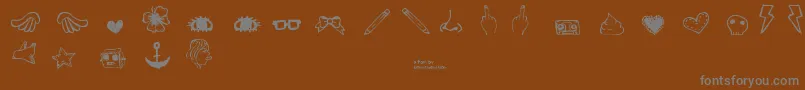 DennePrettyshit-Schriftart – Graue Schriften auf braunem Hintergrund